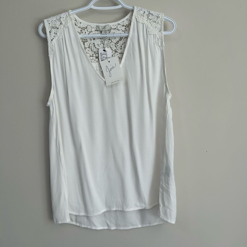 NWT Joie Porcelain Lace Sleeveless Blouse - Picture 1 of 7
